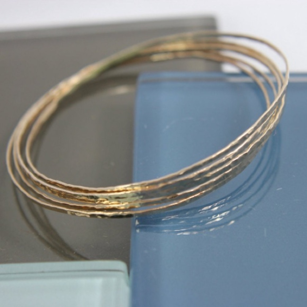 5 gold filled bangle bracelets